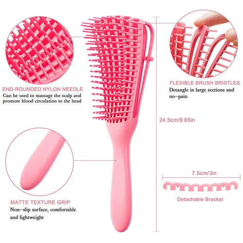 Flexable Detangling Hair Brush Wet Dry Comb Detangler Curly Natural Hair Free Ship Detangle Brush Coily Hair Care