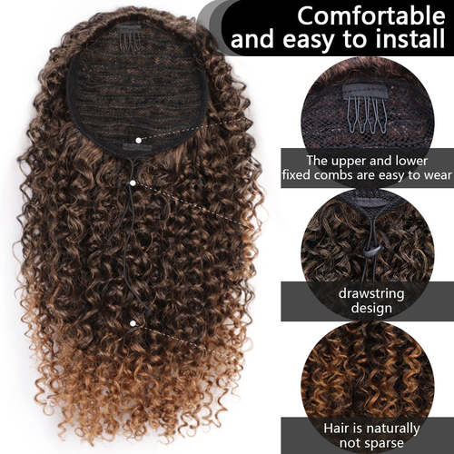 Synthetic Afro Kinky Curly Draw String Ponytail Haircare AliExpress
