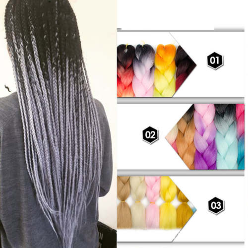 (3Pack) Gradient Color Ombre Braiding Hair Braiding Hair Coily Hair Care 