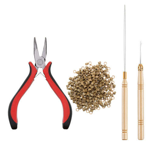 500pcs Micro Link Rings Plier Hook Pulling Needle Tools Set Natural Hair Care Product Coily Hair Care