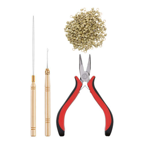 500pcs Micro Link Rings Plier Hook Pulling Needle Tools Set Natural Hair Care Product Coily Hair Care