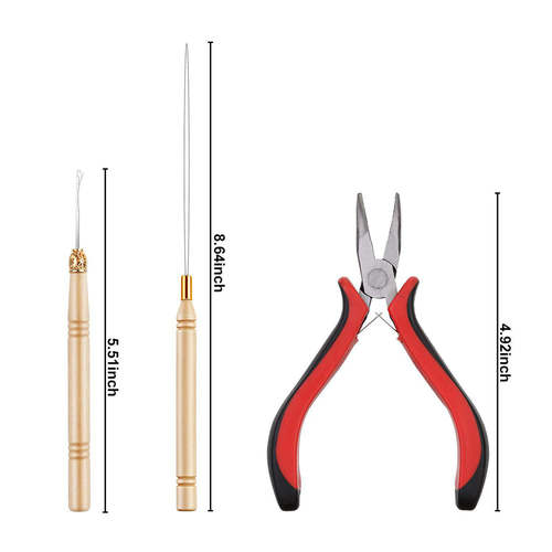 500pcs Micro Link Rings Plier Hook Pulling Needle Tools Set Natural Hair Care Product Coily Hair Care