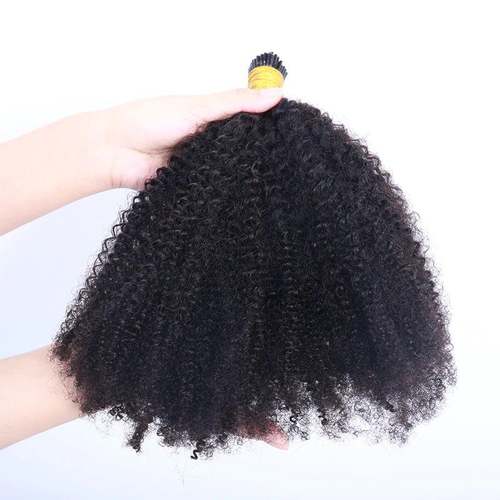 Afro Kinky Curly Coily  iTip Microlinks Human Hair Extensions Kinky Coily Curly Hair Extentions Coily Hair Care 