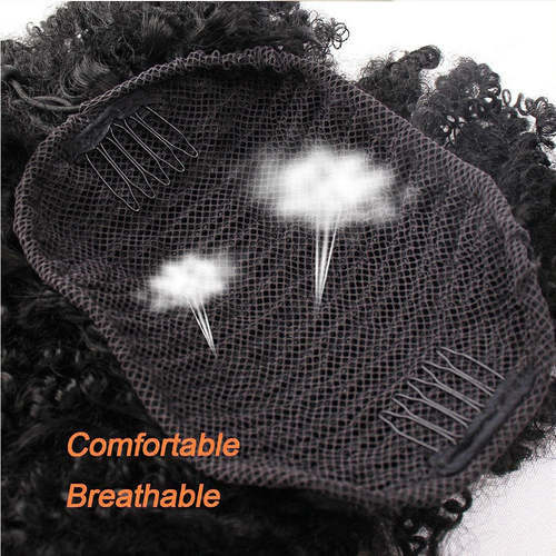 Afro Kinky Curly Human Hair Drawstring Ponytail Drawstring Pony Tail Kinky Hair Extension Coily Hair Care A