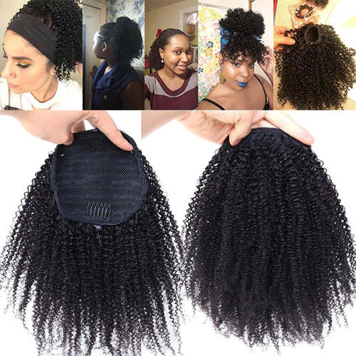 Afro Kinky Curly Human Hair Drawstring Ponytail Drawstring Pony Tail Other AliExpress