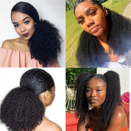 Afro Kinky Curly Human Hair Drawstring Ponytail Drawstring Pony Tail Other AliExpress