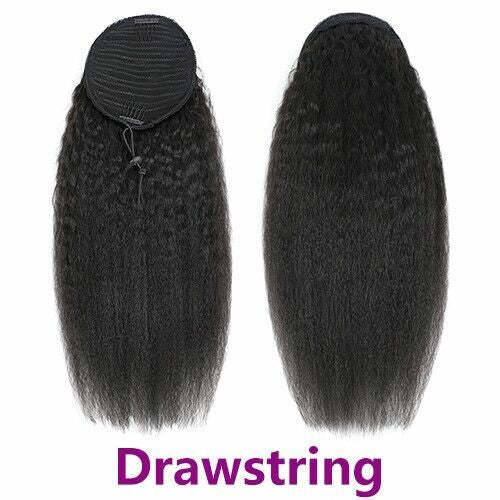 Afro Kinky Straight Pony Tail Remy Wrap Around Haircare AliExpress 