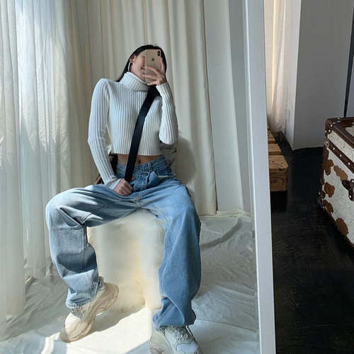 Asymmetrical Waist Hole In Side Women’s Straight Jeans Pants Pants AliExpress