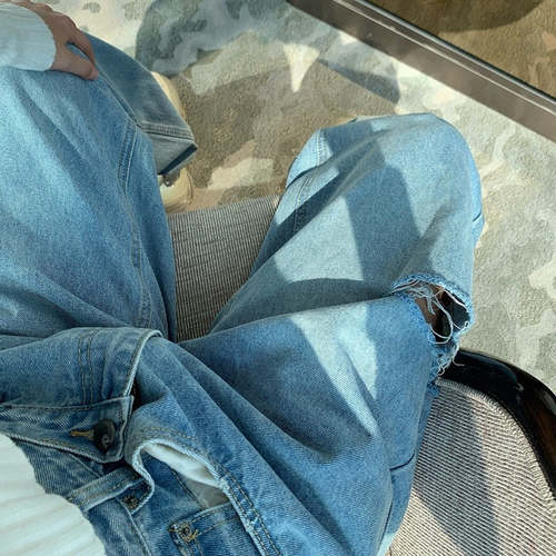 Asymmetrical Waist Hole In Side Women’s Straight Jeans Pants Pants AliExpress