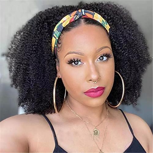 BeuMax Headband Afro Kinky Curly Scarf Human Hair Wigs Bath & Beauty Coily Hair Care