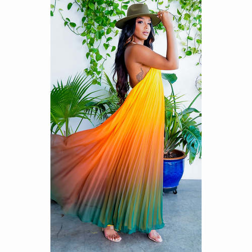 Casual Flame Colored Holster Sun Women Dress Maxi Dress Coily Hair Care