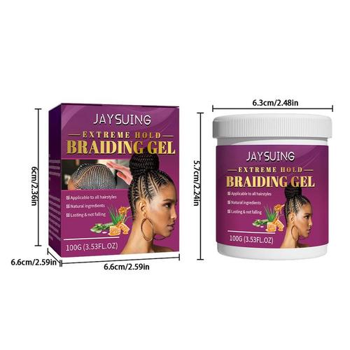 Extreme Hold Braiding Gel Strong Hold Styling Natural Hair Gel Braiding Hair Gel Coily Hair Care