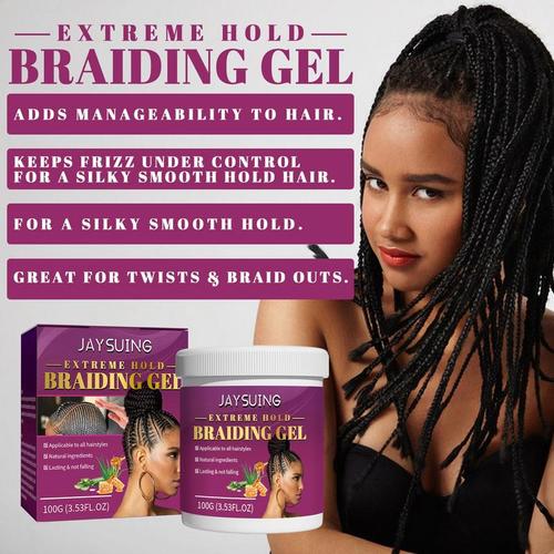 Extreme Hold Braiding Gel Strong Hold Styling Natural Hair Gel Braiding Hair Gel Coily Hair Care