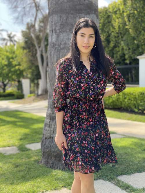 Floral Chiffon Dress Dresses Coily Hair Care