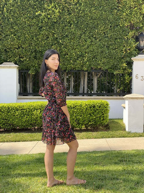 Floral Chiffon Dress Dresses Coily Hair Care