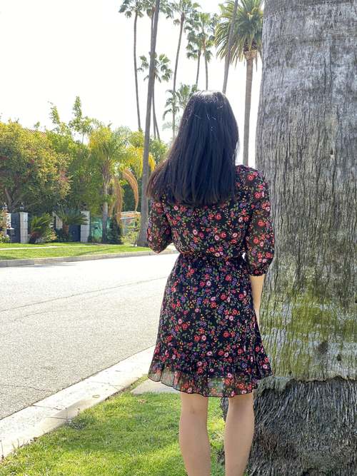 Floral Chiffon Dress Dresses Coily Hair Care