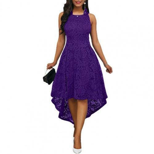 Hi Low Solid Color Sleeveless Lace Dress Dresses For Women AliExpress