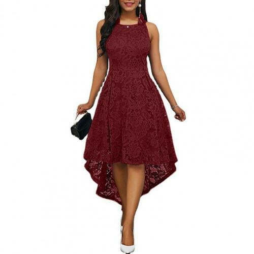 Hi Low Solid Color Sleeveless Lace Dress Dresses For Women AliExpress