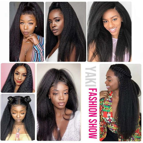 Kinky Straight Bundles Yaki Human Hair Bundles Weave Unprocessed Kinky Coily Curly Hair Extentions Coily Hair Care