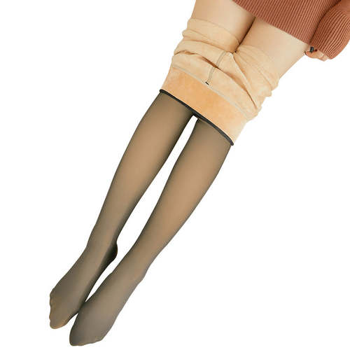 Perfect Faux Translucent Legs Warm Fleece Lined Pantyhose Tights Women's Clothing Coily Hair Care