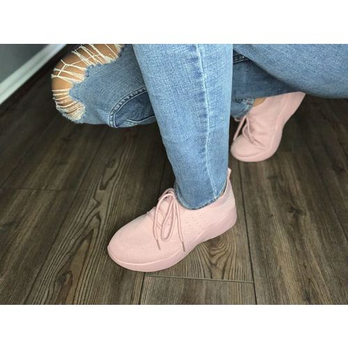 Pink/Red/White Women's Solid Color Comfortable Breathable Mesh Shoe Sizes 6.5-7 Coily Hair Care