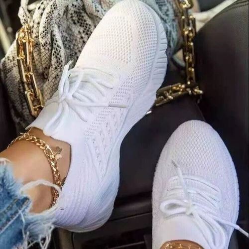 Pink/Red/White Women's Solid Color Comfortable Breathable Mesh Shoe Sizes 6.5-7 Coily Hair Care