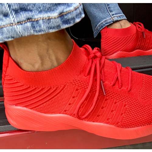 Pink/Red/White Women's Solid Color Comfortable Breathable Mesh Shoe Sizes 6.5-7 Coily Hair Care