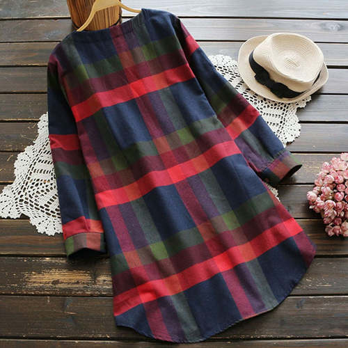 Plaid Pocket Casual Women's Dress Dresses For Women AliExpress