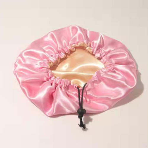 Satin Drawstring Nightcap Hair Cap Coily Hair Care