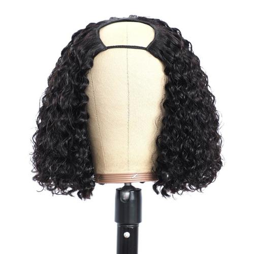 Short Bob U Part Wig Human Hair Jerry Curl Glueless Wig Bath & Beauty Coily Hair Care