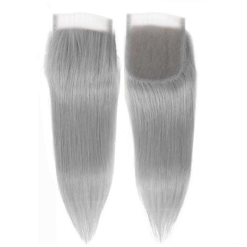 Silver Straight Human Hair Bundles with Closures and Frontals Bath & Beauty Coily Hair Care