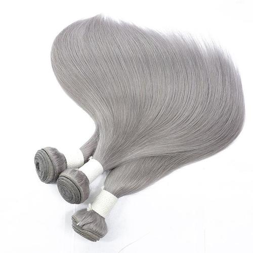 Silver Straight Human Hair Bundles with Closures and Frontals Bath & Beauty Coily Hair Care