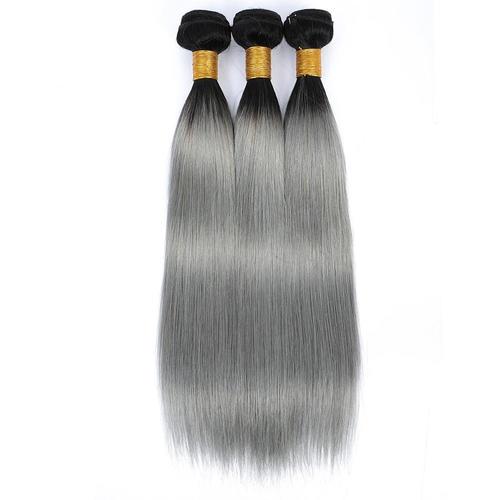 Silver Straight Human Hair Bundles with Closures and Frontals Bath & Beauty Coily Hair Care