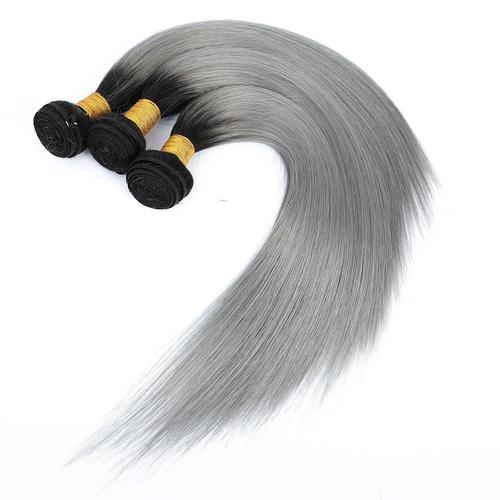 Silver Straight Human Hair Bundles with Closures and Frontals Bath & Beauty Coily Hair Care
