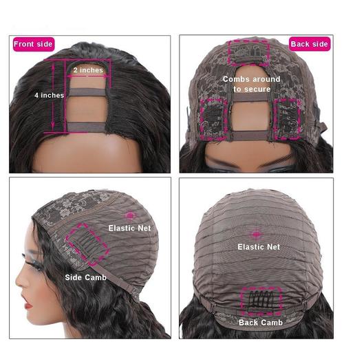 U Part Wig Deep Wave Human Hair Wigs Human Hair Wigs Coily Hair Care