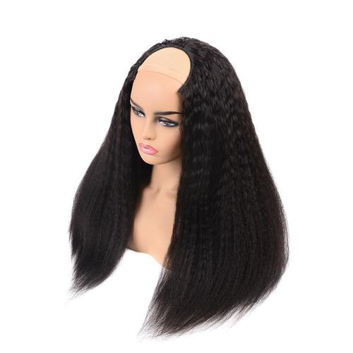 U Part Wig Kinky Straight Human Hair Wigs For Black Women Bath & Beauty Coily Hair Care
