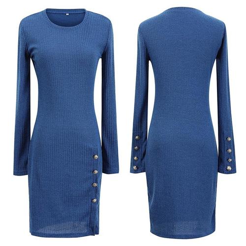 Women Long Sleeve Sweater Dress Dresses Coily Hair Care