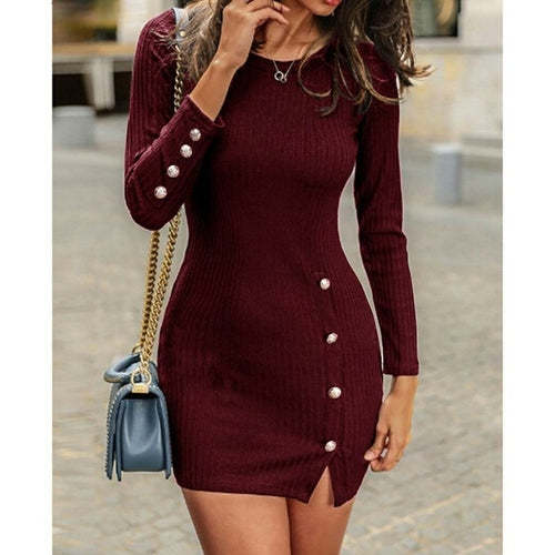 Women Long Sleeve Sweater Dress Dresses Coily Hair Care