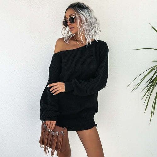 Women's Pullover Sweater Dress Dresses Coily Hair Care