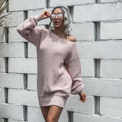 Women's Pullover Sweater Dress Dresses Coily Hair Care