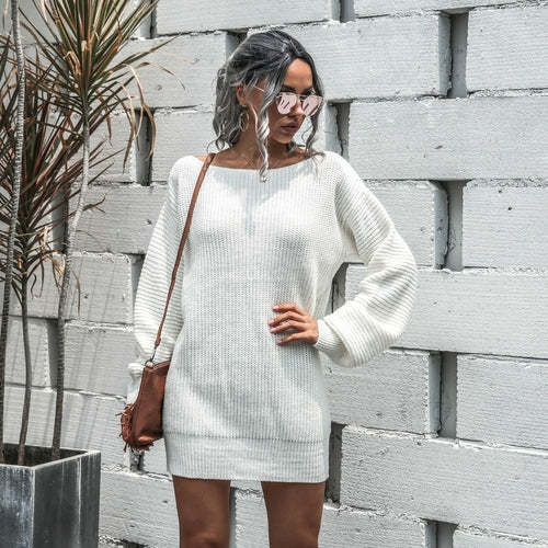 Women's Pullover Sweater Dress Dresses Coily Hair Care