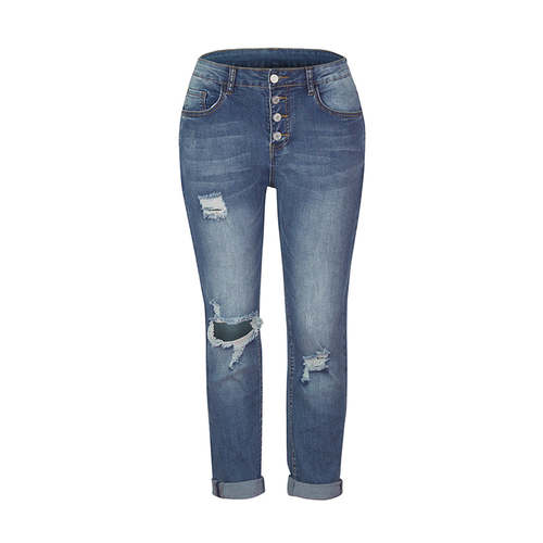 Women's Ripped High Waist Stretch Casual Skinny Jeans Jeans Coily Hair Care