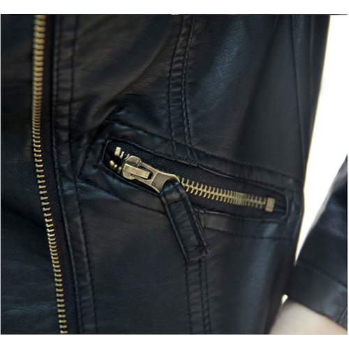 Womens Cropped Faux Leather Jacket Jackets & Coats Coily Hair Care