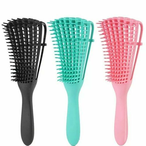 Flexable 8 Claw Detangling Hair Brush Wet/Dry Comb For Curly Hair For Wholesale Detangle Brush Coily Hair Care 
