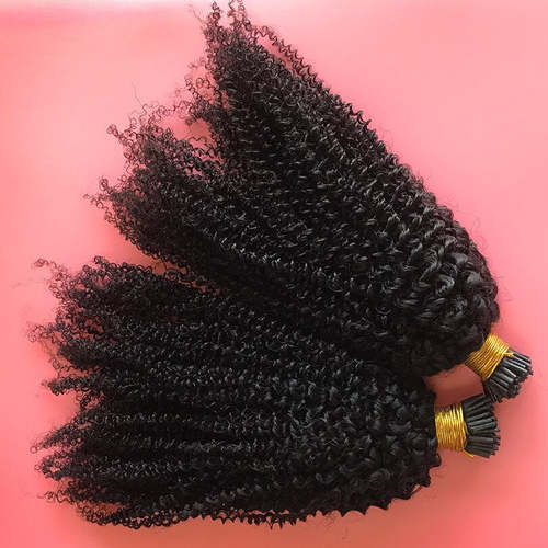 Afro Curly Coily  iTip Microlinks Human Hair Extensions Kinky Coily Curly Hair Extentions Coily Hair Care 