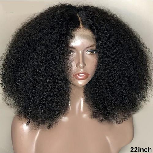 BeuMax Brazilian 13x4 Afro Kinky Curly Lace Front Human Hair Wigs Bath & Beauty Coily Hair Care 