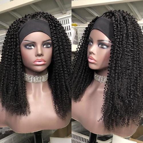 BeuMax Headband Afro Kinky Curly Scarf Human Hair Wigs Bath & Beauty Coily Hair Care 