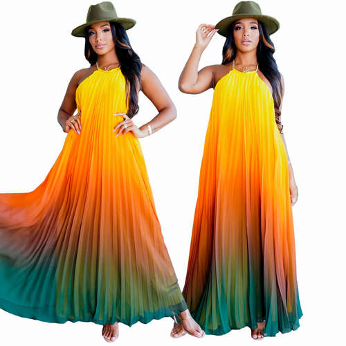 Casual Flame Colored Holster Sun Women Dress Maxi Dress Coily Hair Care 