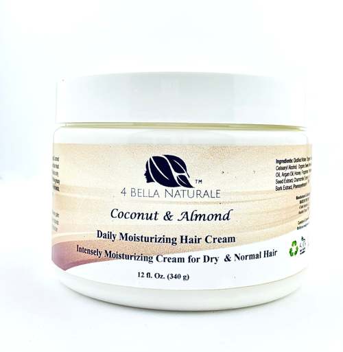 Coconut & Almond Oil Daily Natural Hair Care Moisturizer Cream Hair Care Products Coily Hair Care 