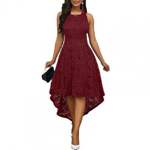 Hi Low Solid Color Sleeveless Lace Dress Dresses For Women AliExpress 